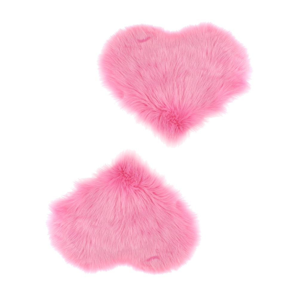 2xArtificial Wool Soft Plush Sofa Pillow Case Cushion Cover Pink