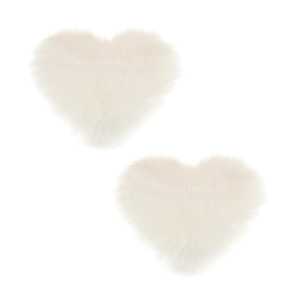 2xArtificial Wool Soft Plush Sofa Pillow Case Cushion Cover White