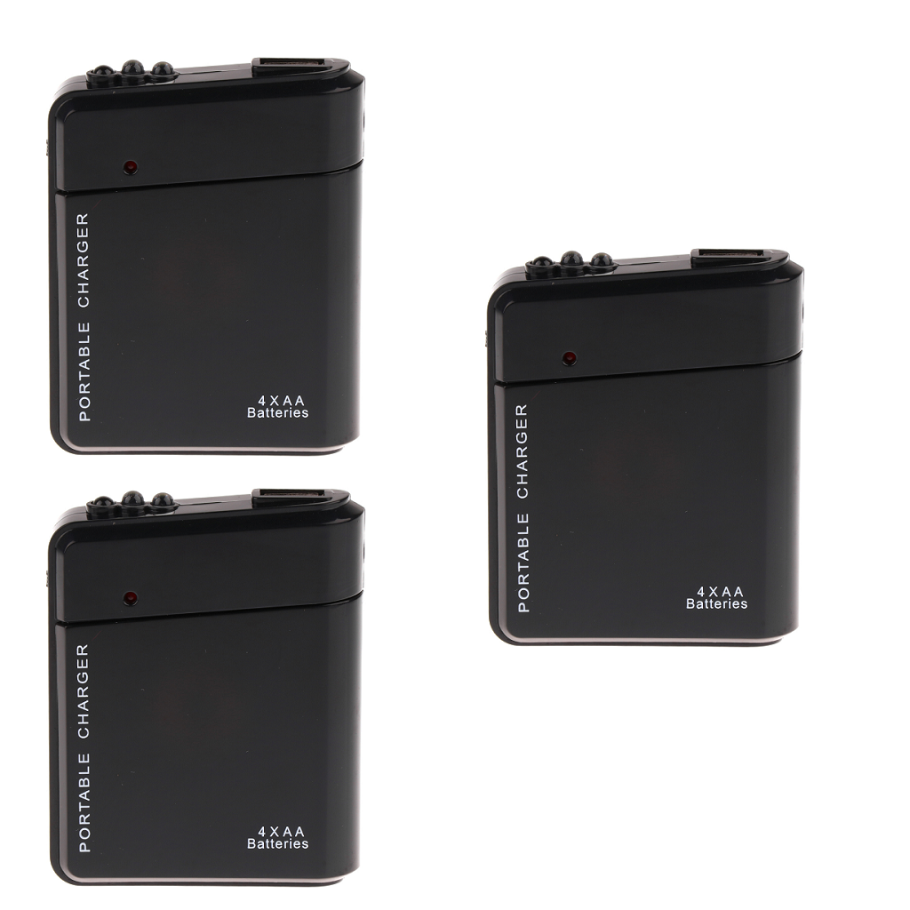 3pcs Universal 4X AA Battery Portable Emergency USB Mobile Phone Charger Box