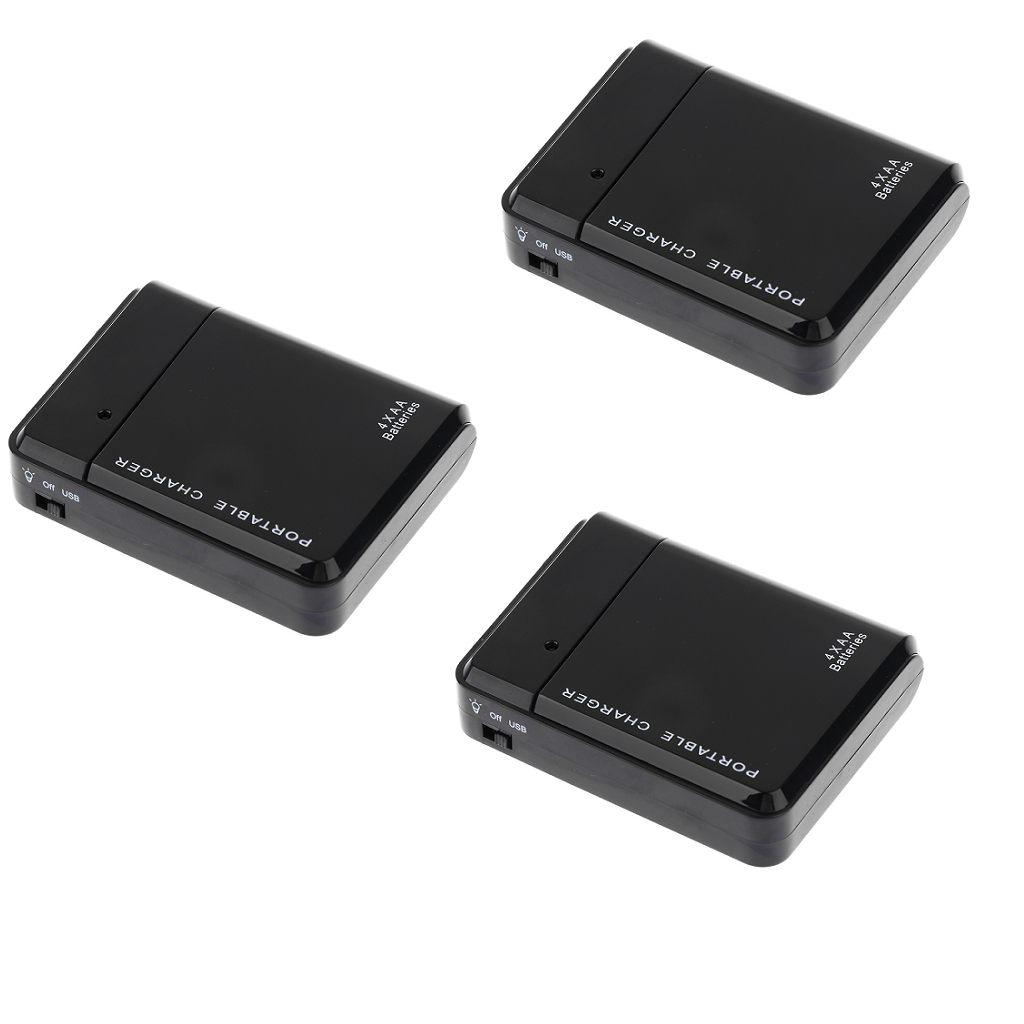 3pcs Universal 4X AA Battery Portable Emergency USB Mobile Phone Charger Box