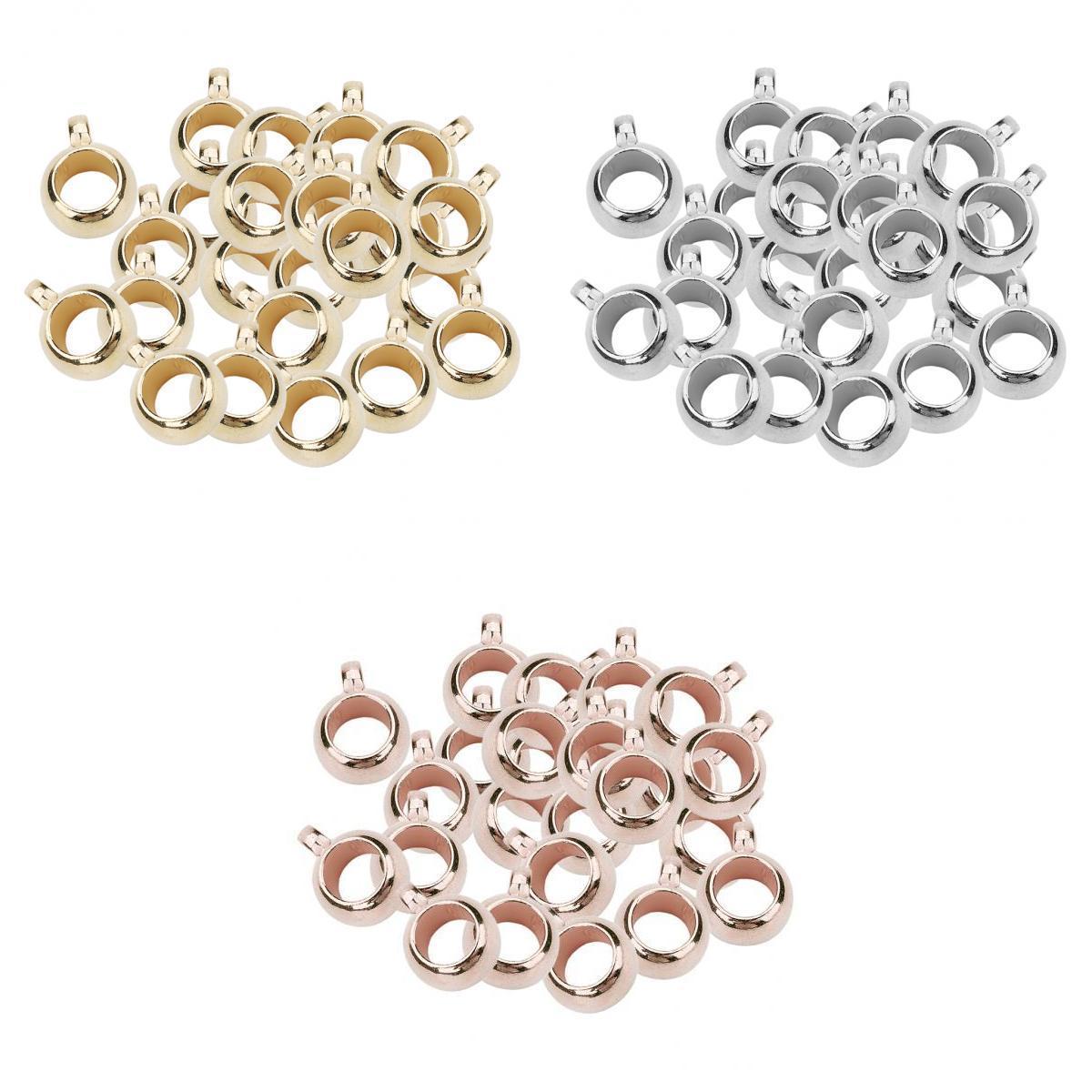 300 Pack Mixed Large Hole Bails Spacer Beads Fit European Charms Jewelry DIY
