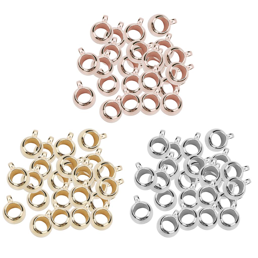 300 Pack Mixed Large Hole Bails Spacer Beads Fit European Charms Jewelry DIY