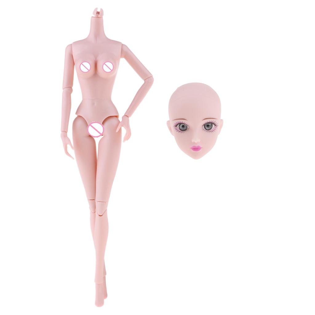 1/6 Girl Doll Nude Body Part and Head for BJD Doll DIY Parts Accessory