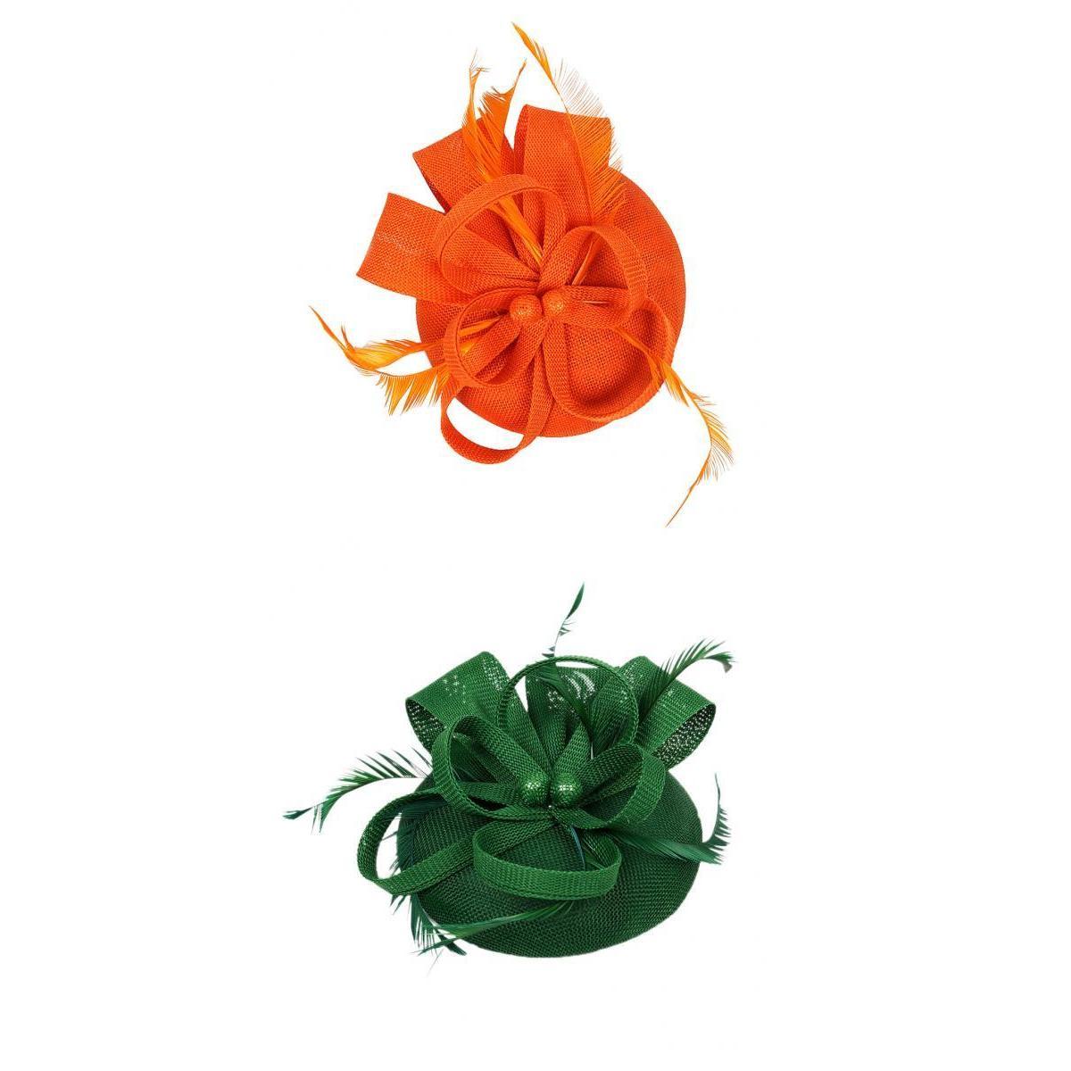 2x Womens Bridal Feather Fascinator Cocktail Party Hats Headpieces Headbands