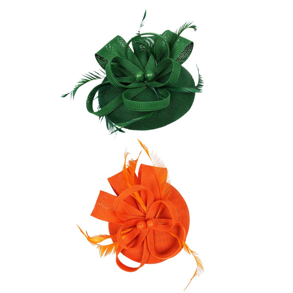 2x Womens Bridal Feather Fascinator Cocktail Party Hats Headpieces Headbands