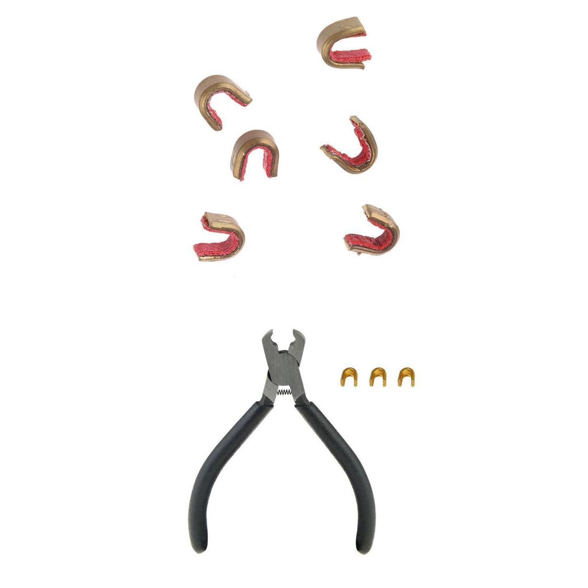 9pcs Archery Bowstring Nocks Set Buckle Clips Nocking Point + Buckle Plier