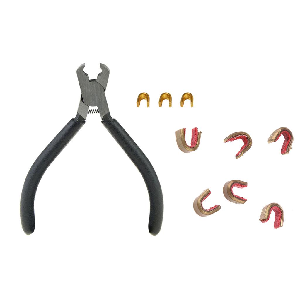 9pcs Archery Bowstring Nocks Set Buckle Clips Nocking Point + Buckle Plier