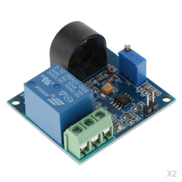 2pcs AC 0-5A Current Detection Sensor Module Switch Output DC 12V