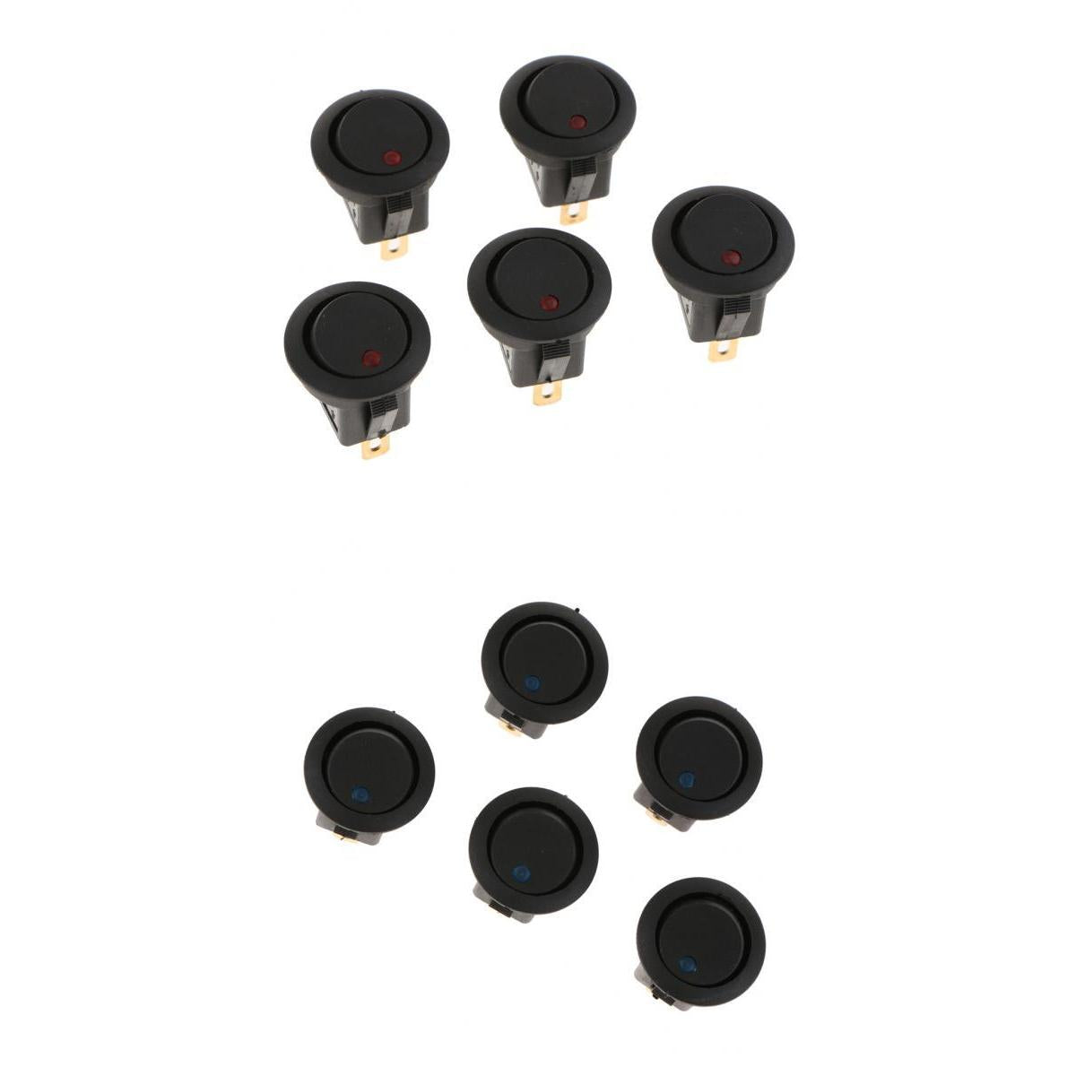 10 pieces 12V 16A 3-PIN Dot Led Round Rocker Toggle Switch For Car Truck