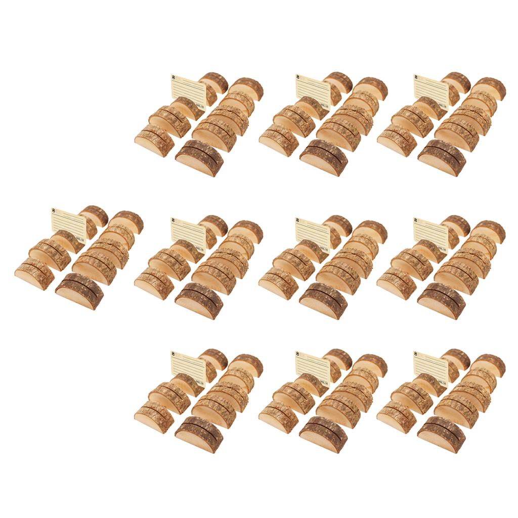 90pcs Rustic Wood Place Card Holder Party Wedding Table Name Card Holder