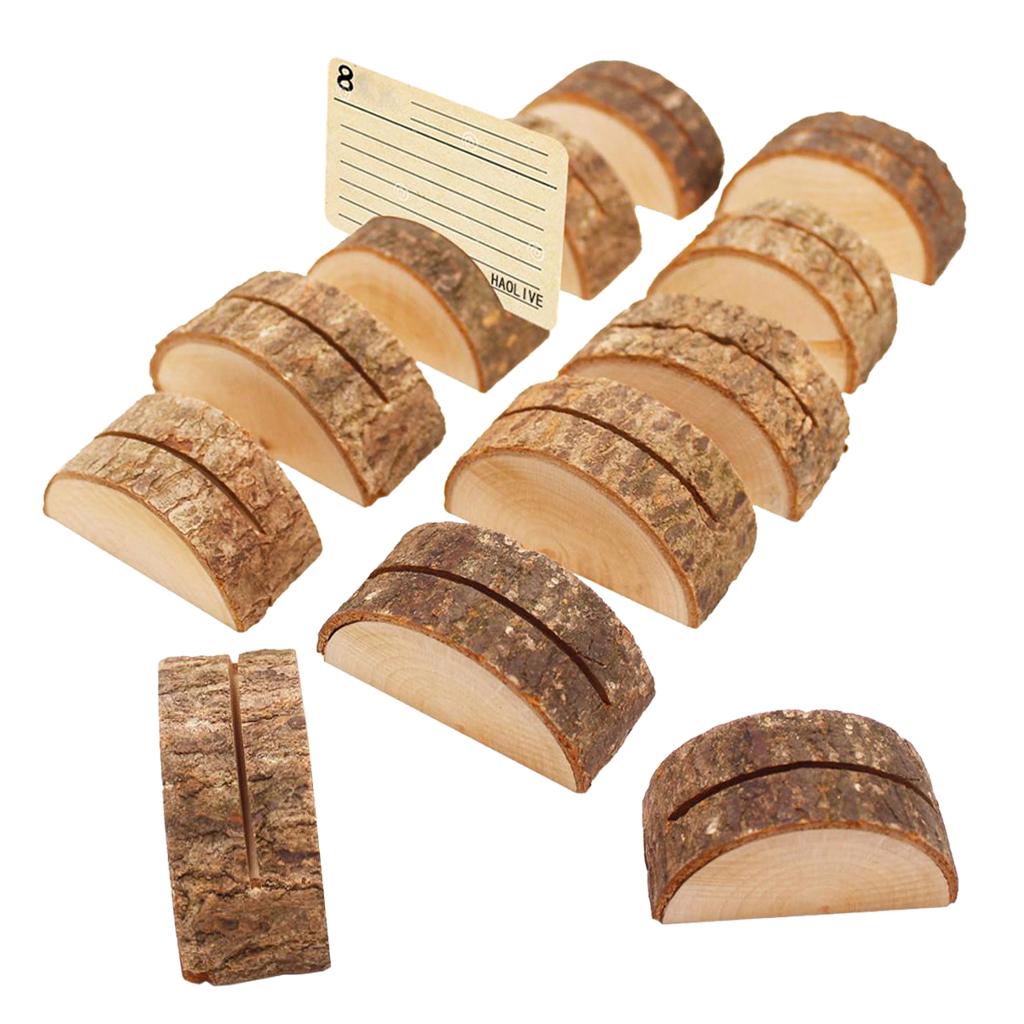 120pcs Rustic Wood Place Card Holder Party Wedding Table Name Card Holder