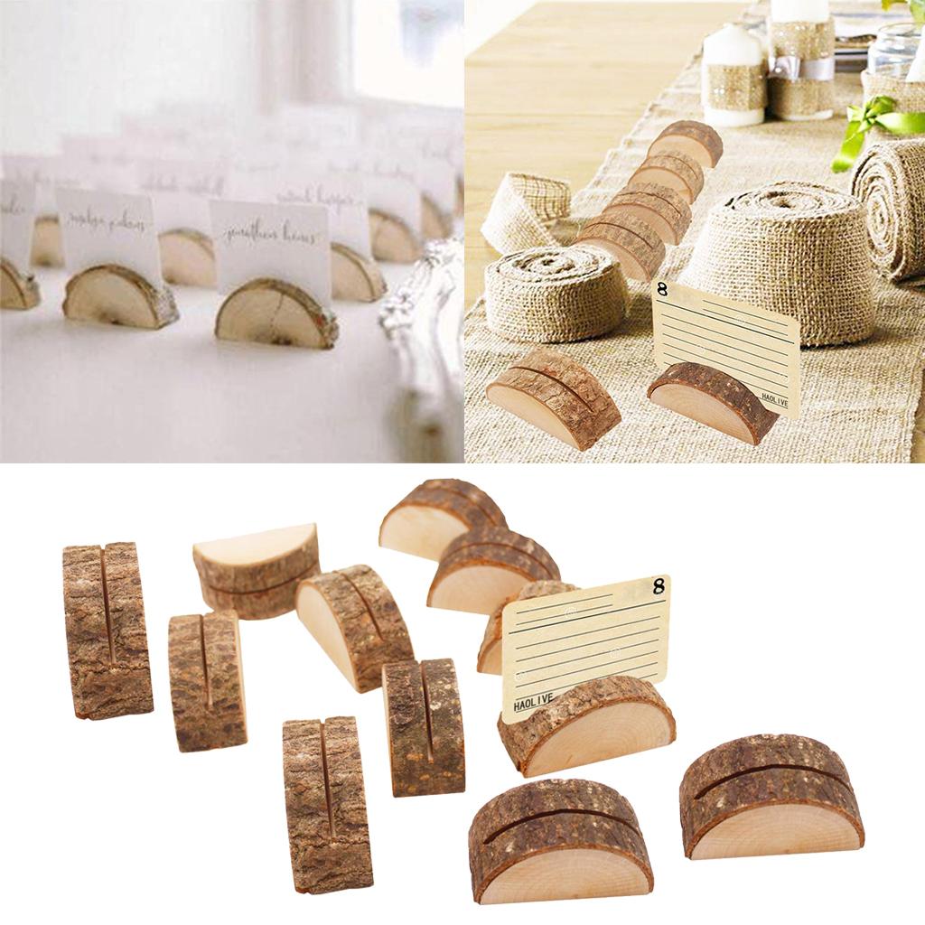 120pcs Rustic Wood Place Card Holder Party Wedding Table Name Card Holder