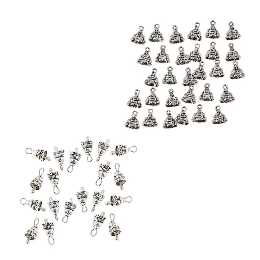 70Pcs DIY Handmade Crafts Vintage Alloy Buddha Pendants for Jewelry Making