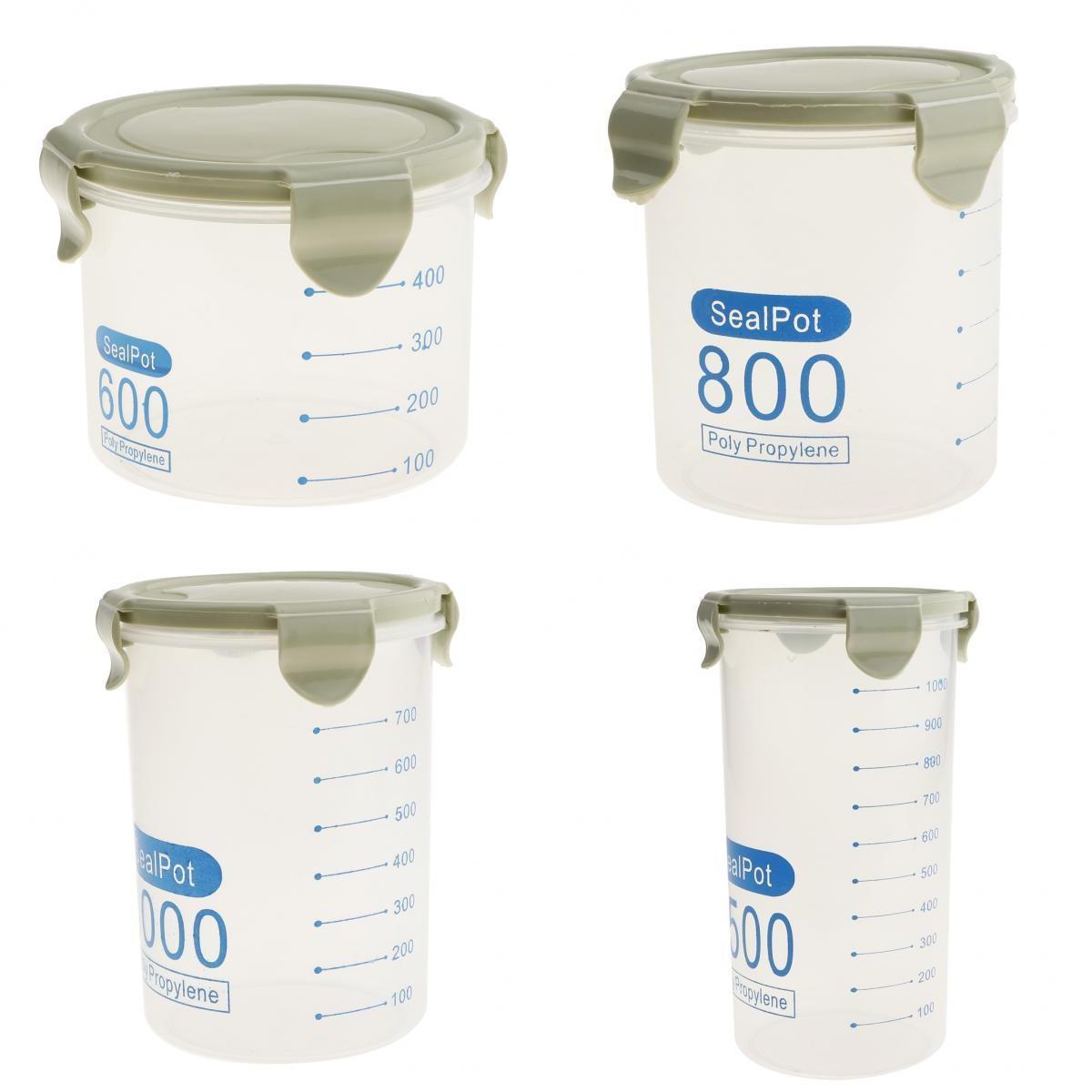 4Pcs Cereal Container Storage Containers Flour Container Keeper Green