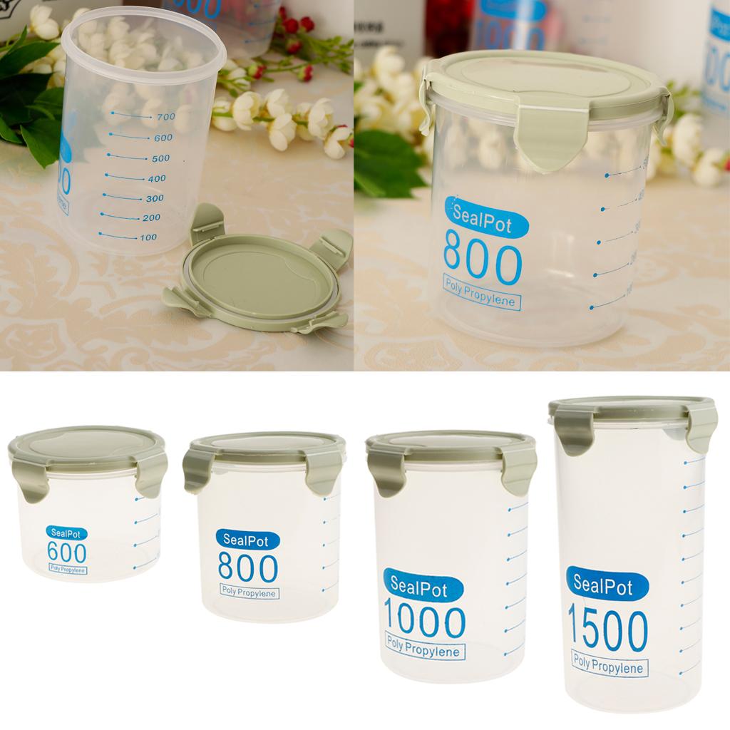 4Pcs Cereal Container Storage Containers Flour Container Keeper Green