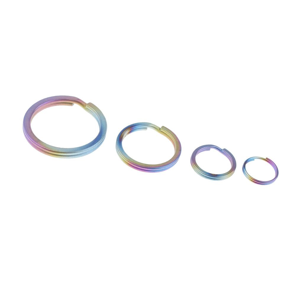 4pcs Titanium Keychain Split Ring Buckle Clip Key Ring Pocket Tool Colorful