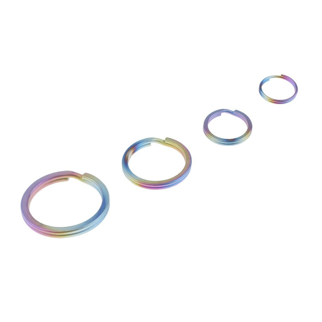 4pcs Titanium Keychain Split Ring Buckle Clip Key Ring Pocket Tool Colorful