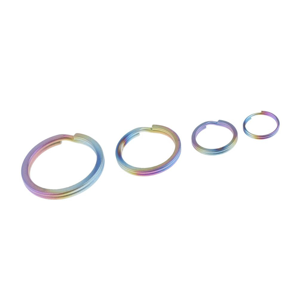 4pcs Titanium Keychain Split Ring Buckle Clip Key Ring Pocket Tool Colorful