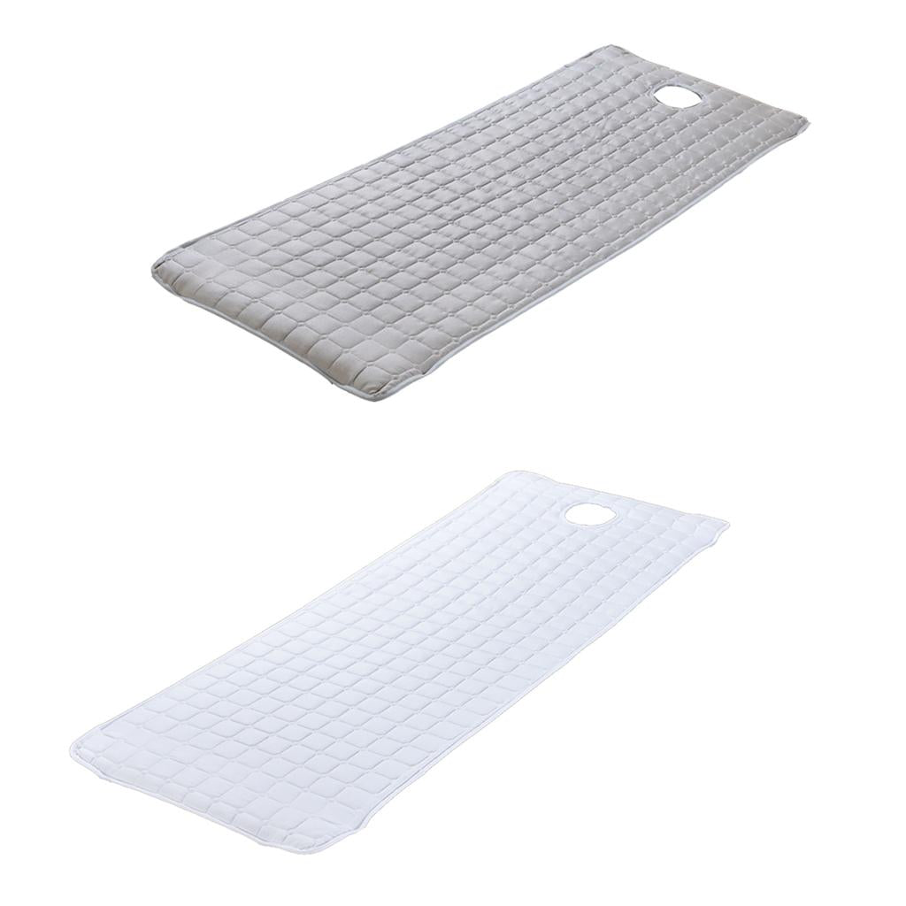 2pc Beauty Salon Massage Bed Mattress with Face Hole Grey+White