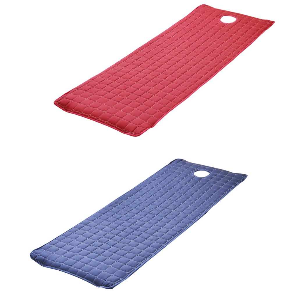2pc Beauty Salon Massage Bed Mattress with Face Hole Dark Blue+Wine Red