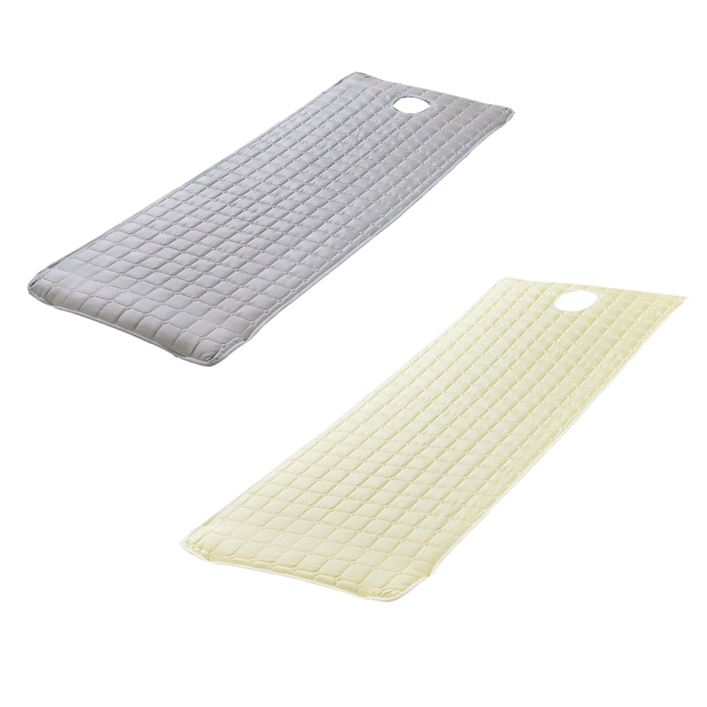 2pc Beauty Salon Massage Bed Mattress with Face Hole Beige+Grey
