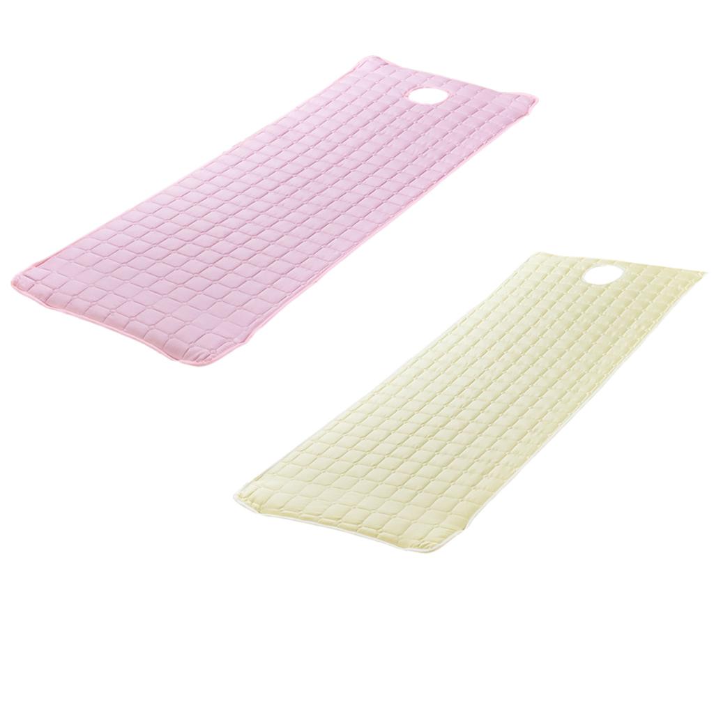 2pc Beauty Salon Massage Bed Mattress with Face Hole Beige+Pink