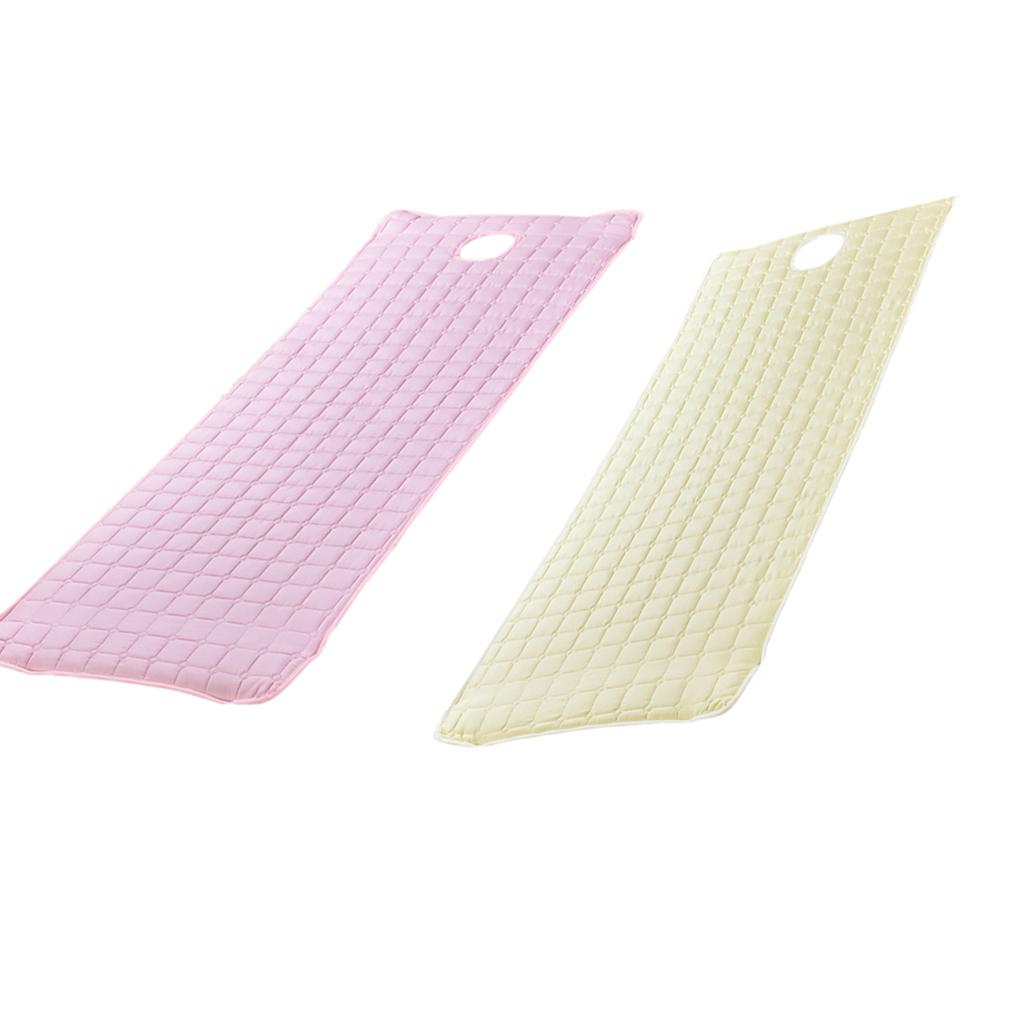 2pc Beauty Salon Massage Bed Mattress with Face Hole Beige+Pink