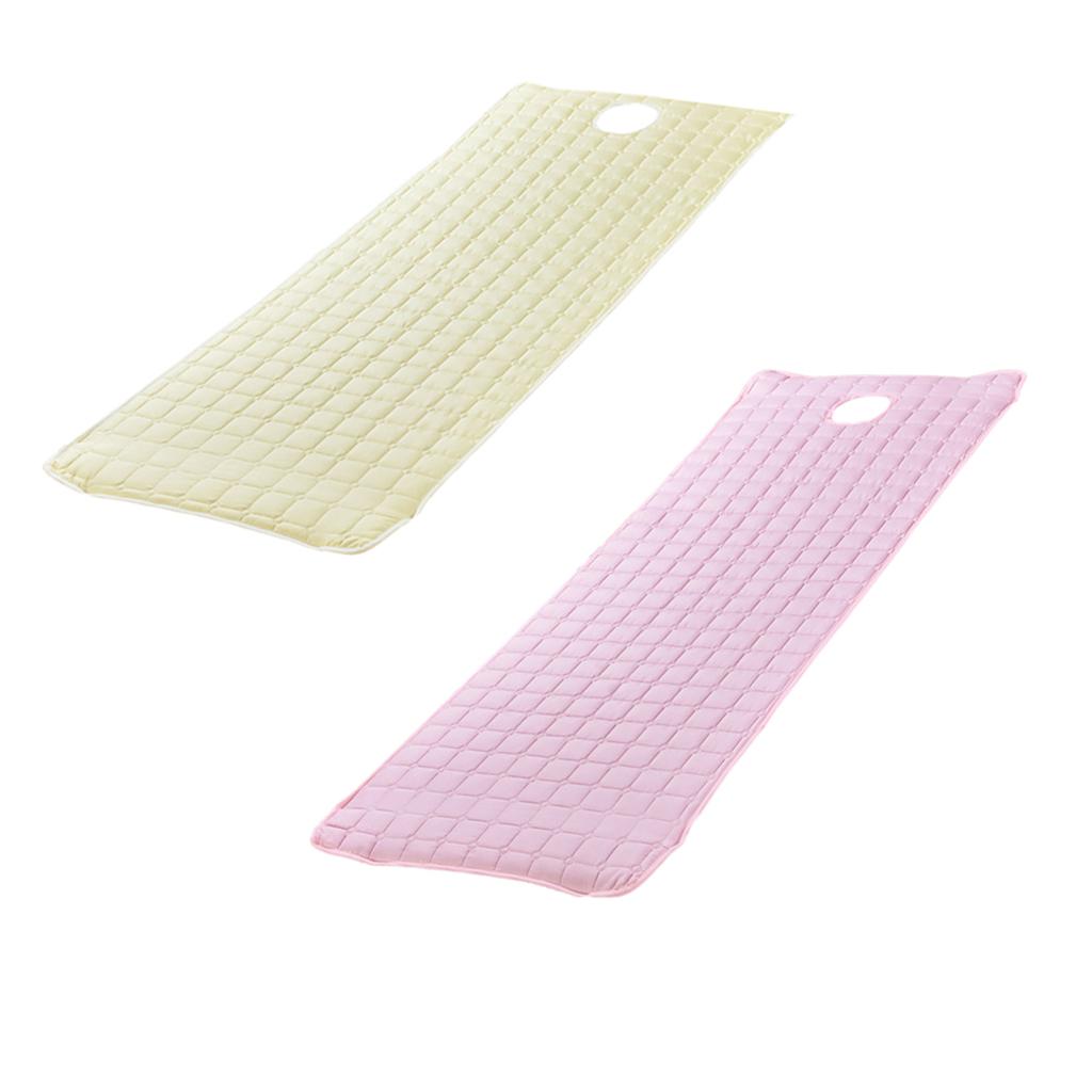 2pc Beauty Salon Massage Bed Mattress with Face Hole Beige+Pink