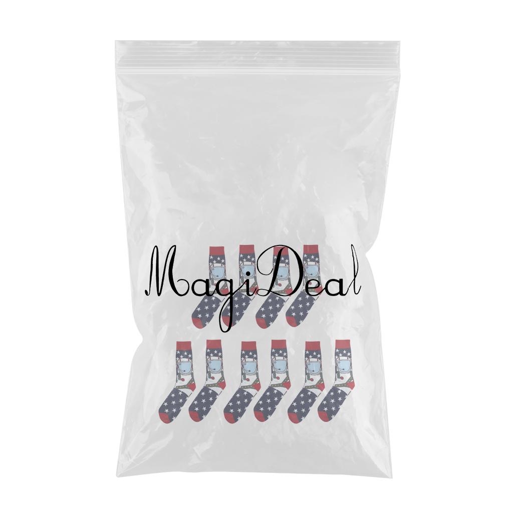 5Pairs Men Colorful High Ankle Print Funny Robot Pattern Cotton Middle Socks