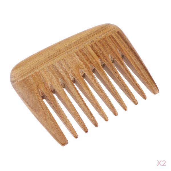 2Pcs 4 Retro Pocket Brush Anti-static Natural Massage Wide Teeth Hair Comb"