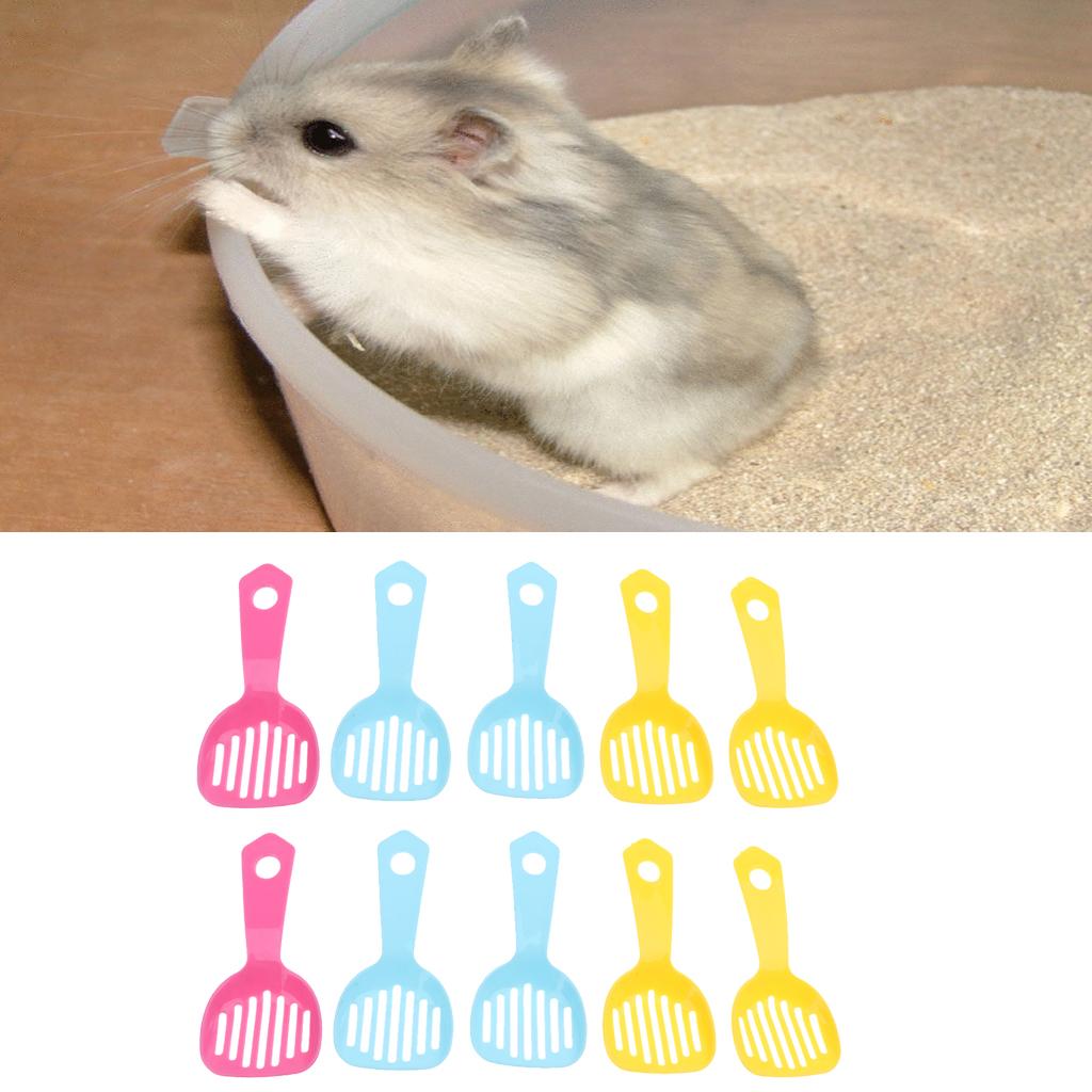 10 Pcs Pet Hamster Gerbille Poop Scooper Poo Shovel Bath Sand Clean Shovel