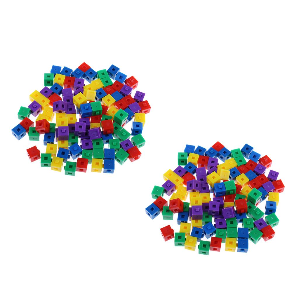 200 Kids Child Stacking Cube Building Kit Pop Linking Cube for Party Fun Toy
