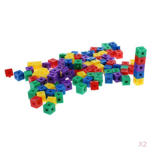 200 Kids Child Stacking Cube Building Kit Pop Linking Cube for Party Fun Toy
