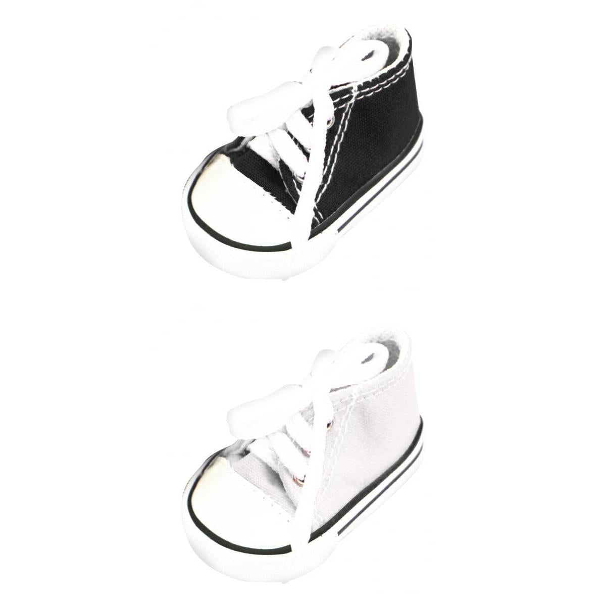 2 Pair of Doll Lace Up Canvas Sneakers Shoes for 18'' Dolls