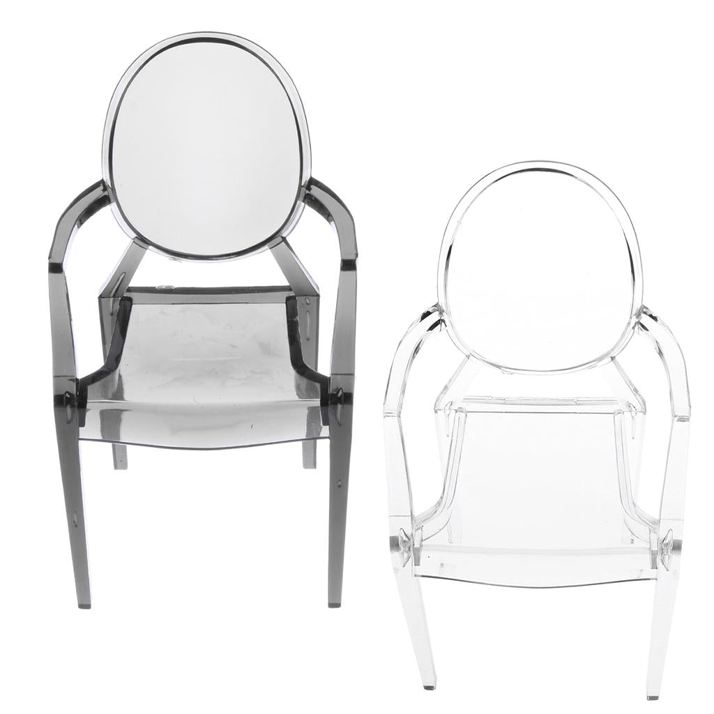 2Pcs 1/6 Plastic Dining Chair Furniture for 12 inch Doll Armchair