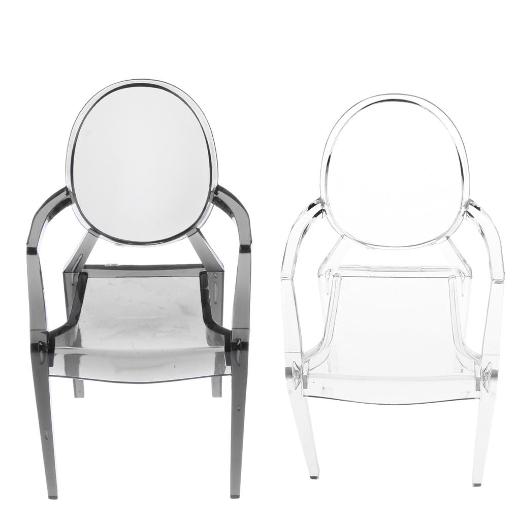 2Pcs 1/6 Plastic Dining Chair Furniture for 12 inch Doll Armchair