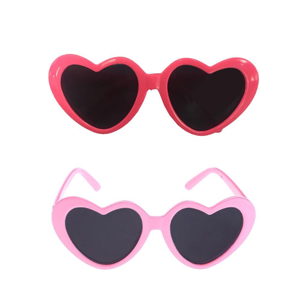 2pcs 18'' Doll Heart Frame Glasses Sunglasses for Dolls Accs