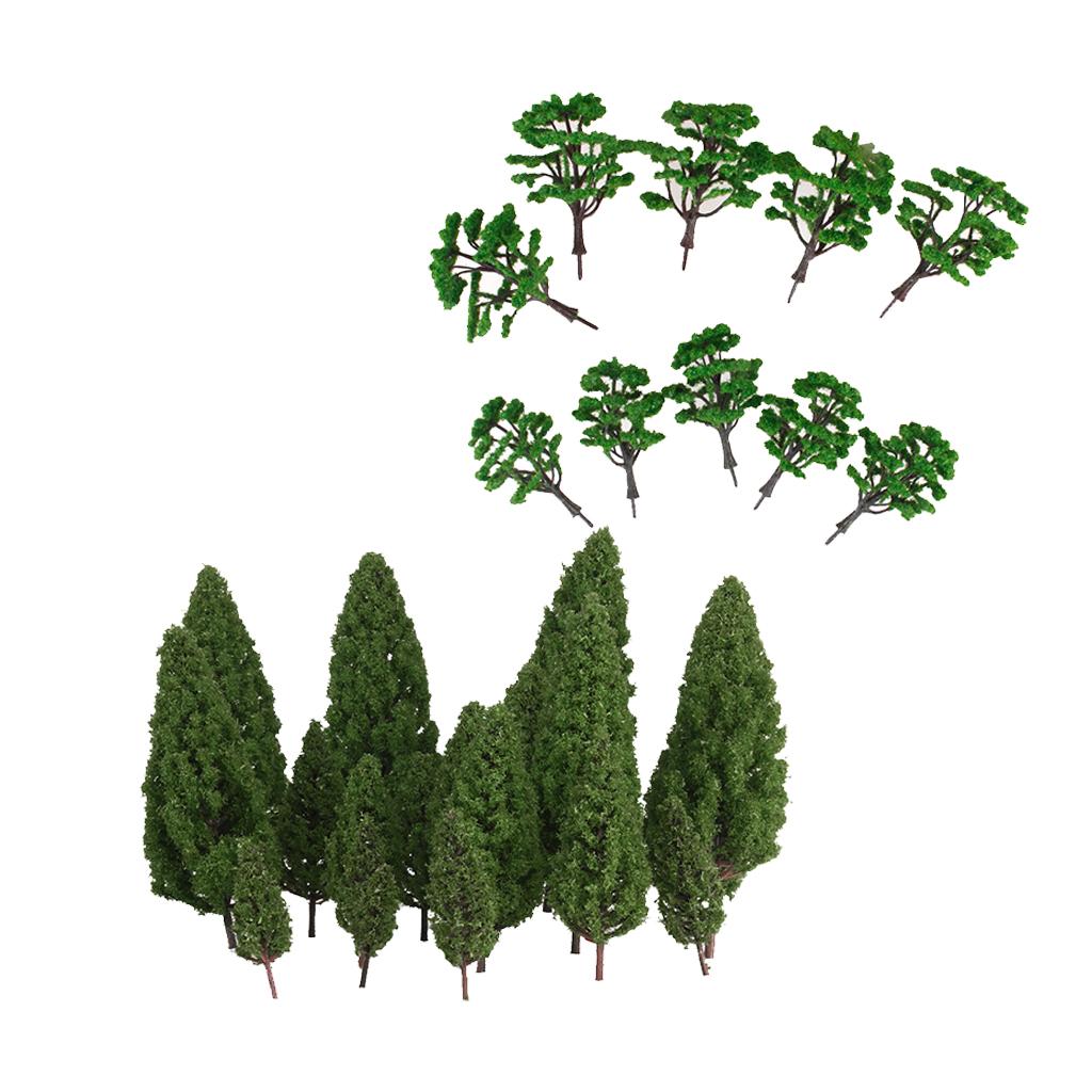 30 Pieces HO Cypress Tree Models Train Railway Street Layout