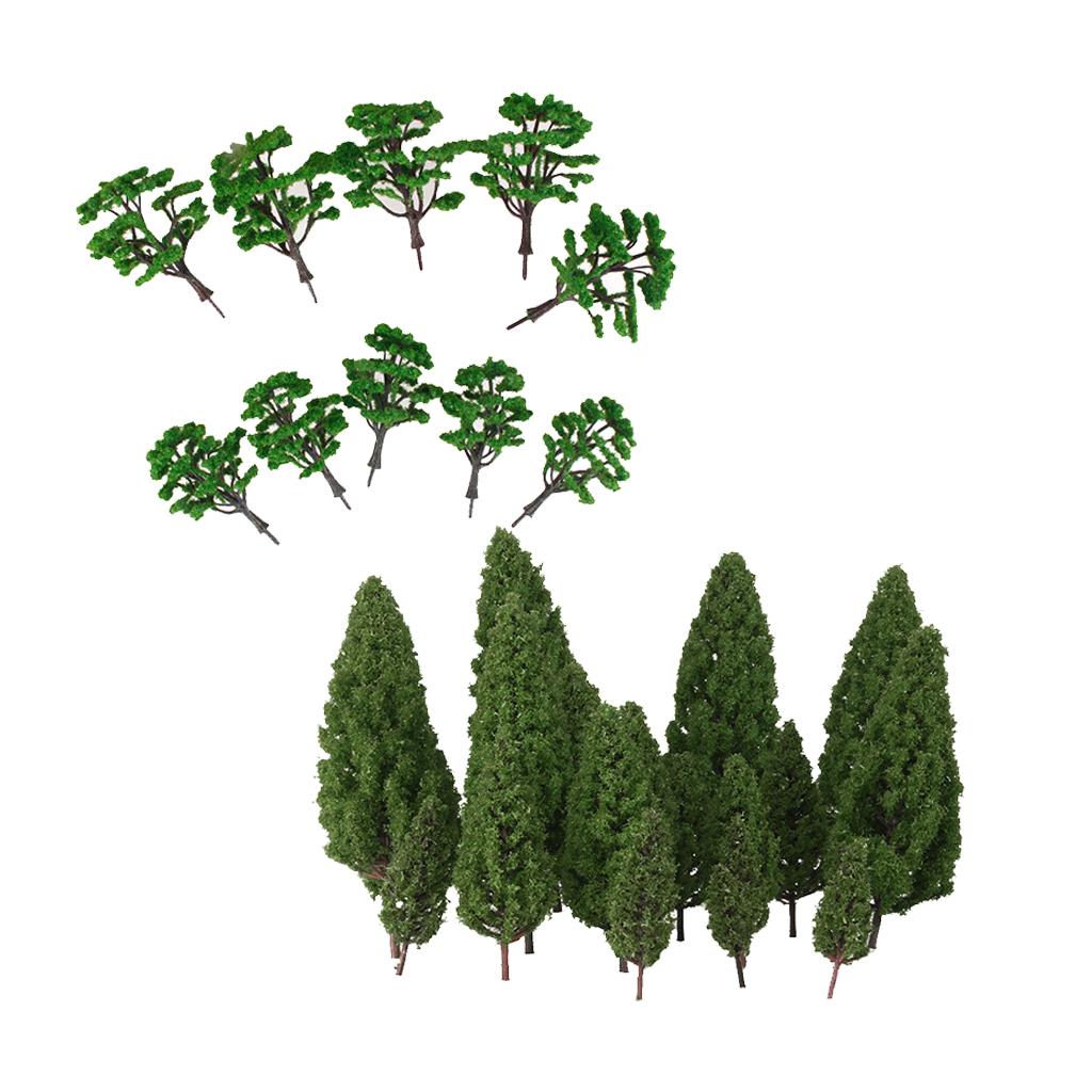 30 Pieces HO Cypress Tree Models Train Railway Street Layout