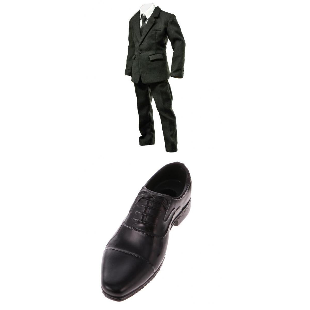 1:6 Scale Black Suit Set Pants Clothes Tie for 12 Inch Male Figure