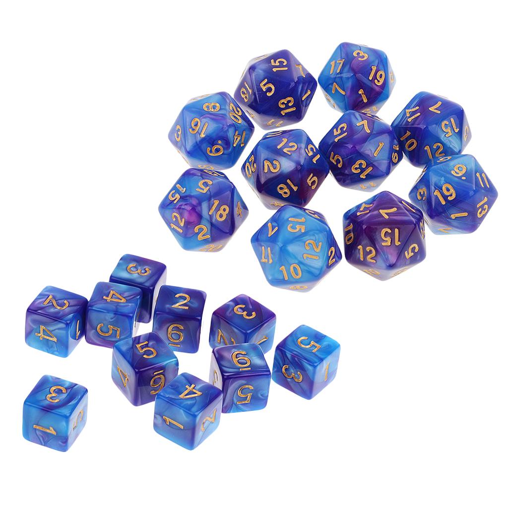 20PCS 20 Sided Dice /D6 Polyhedral Dice for Dungeons and Dragons Table Game