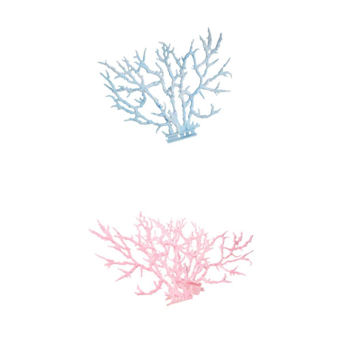 2Pcs Artificial Plant Plastic Coral for Aquarium Fish Tank Background Decor