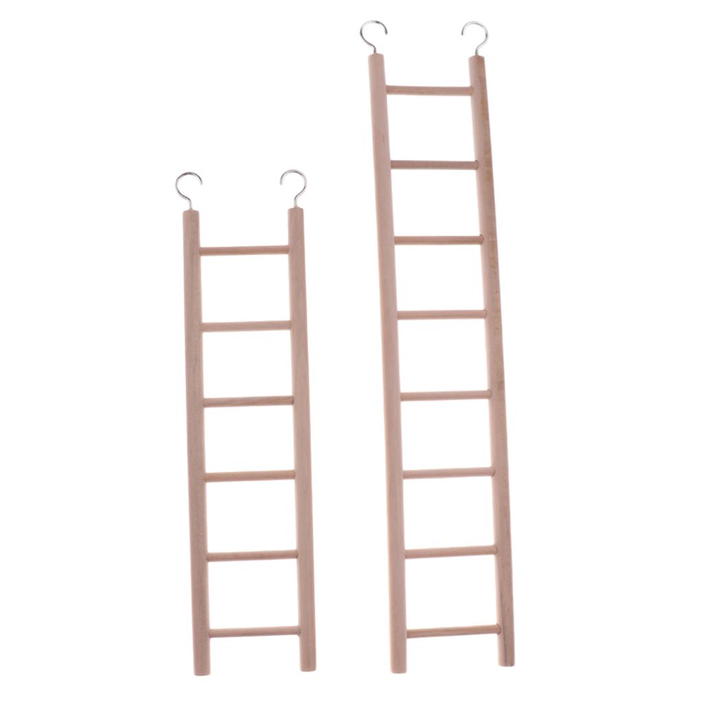 2Pcs Wooden Parrot Rat Toy Bridge Ladder Hamster Bird Cage Accessories