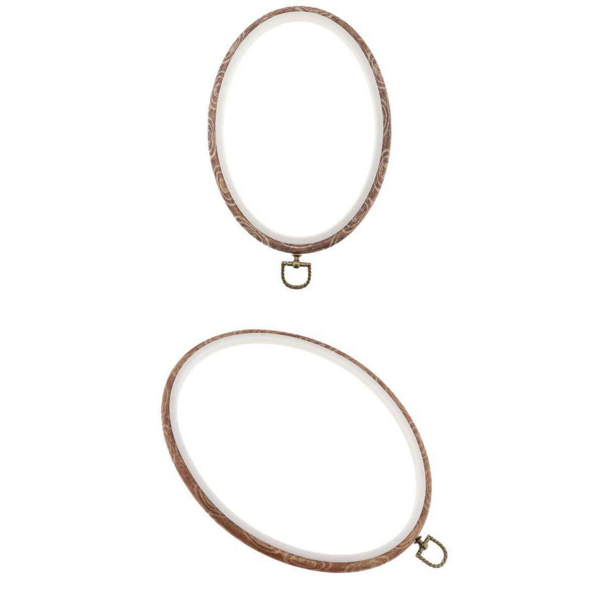2pcs Plastic Oval Cross Stitch Hoops Needlework Embroidery Sewing Hoops