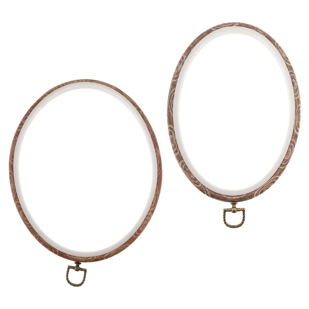 2pcs Plastic Oval Cross Stitch Hoops Needlework Embroidery Sewing Hoops