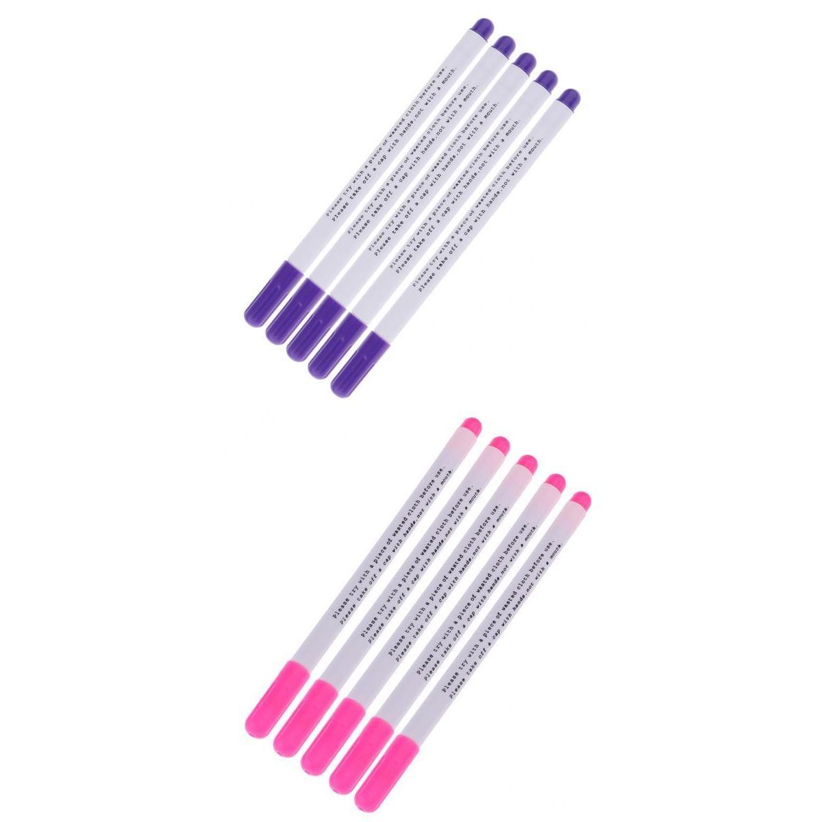 10Pcs Water Erasable/Soluble Pens Tailor Vanishing Marker Pen Pink Purple
