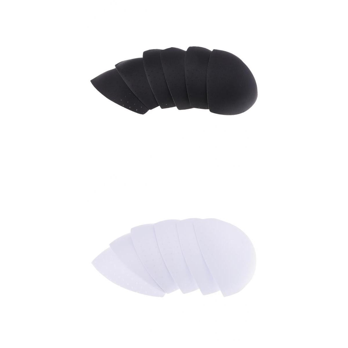 6 Pairs Triangle Sewing In Insert Foam Soft Cup Removable Padded White Black