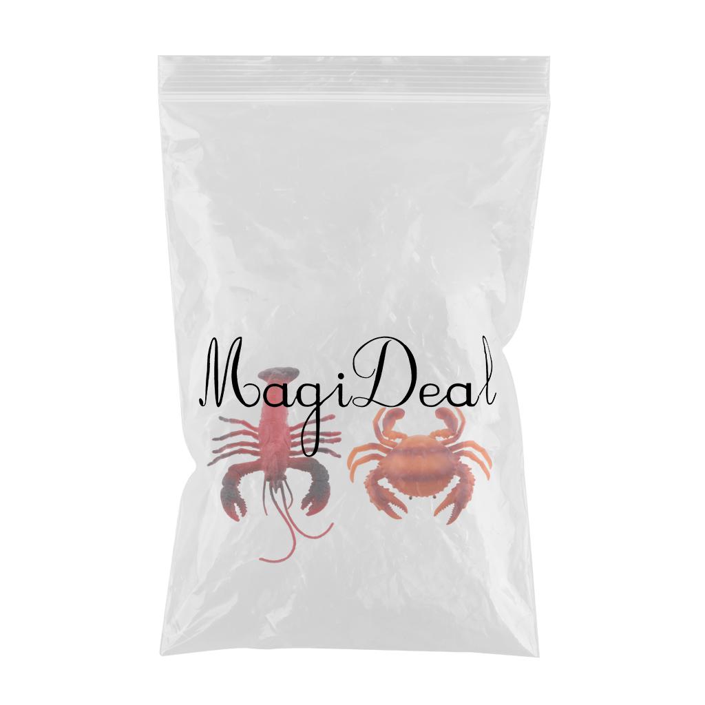 2pcs Fake Model Dispaly Artificial Marine Animals Decoration Lobster & Crab