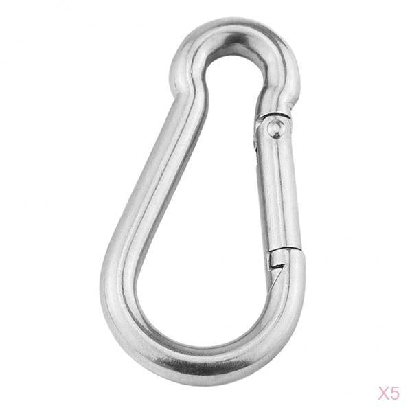 5Pcs Multifunctional Stainless Steel Spring Carabiner Quick Link Ring Hook