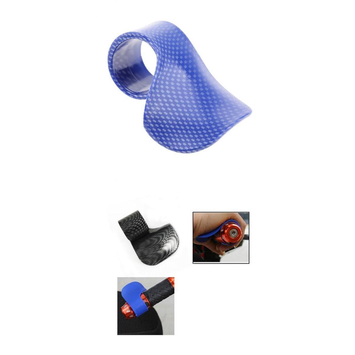 Carbon Throttle Assist Clip Clamp Wrist Rest Cruise Control Grips Black Blue